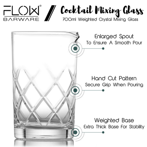 Flow Crystal Cocktail Mixing Glass